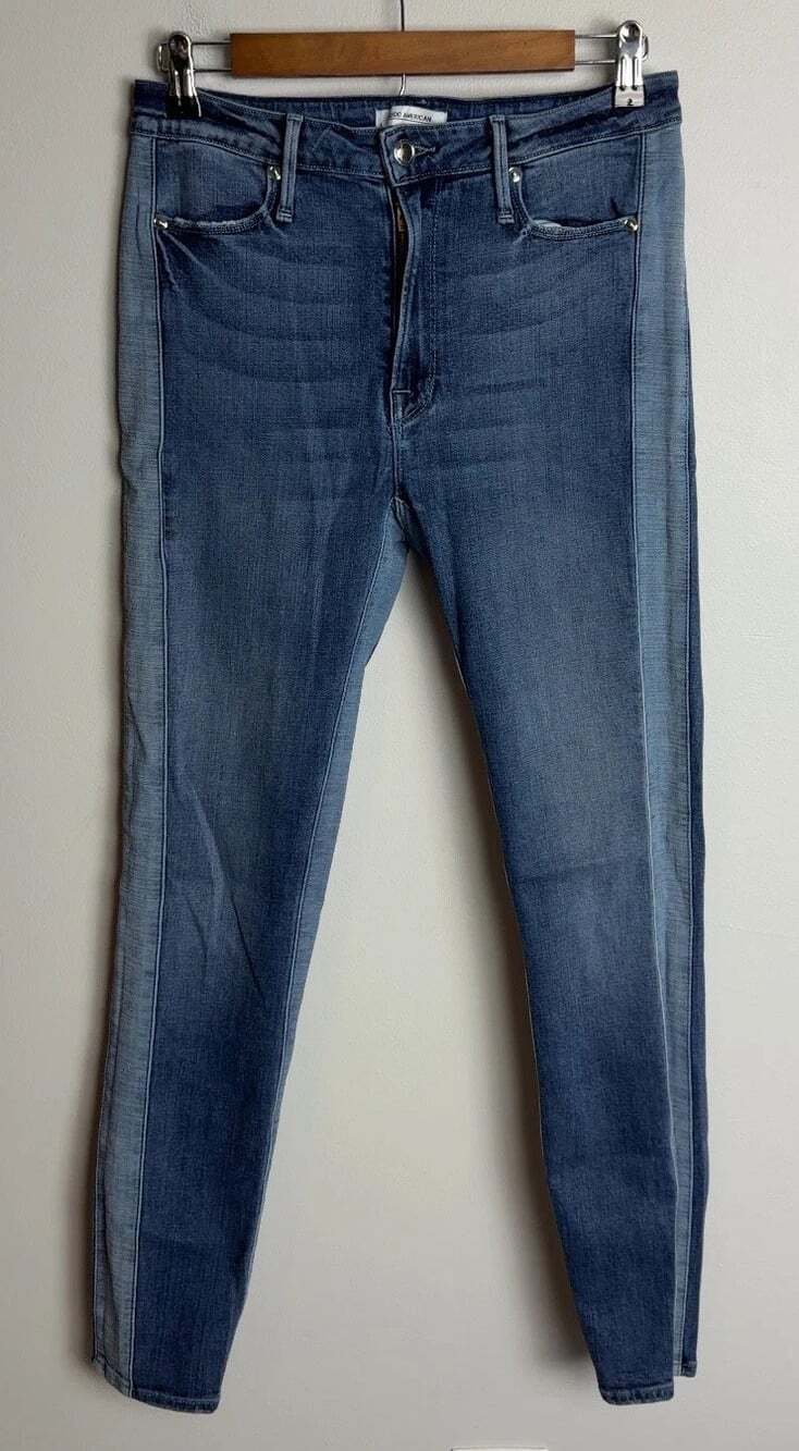 Good American Good Waist Skinny Jeans Size 6/28 Blue Two-Tone Women’s